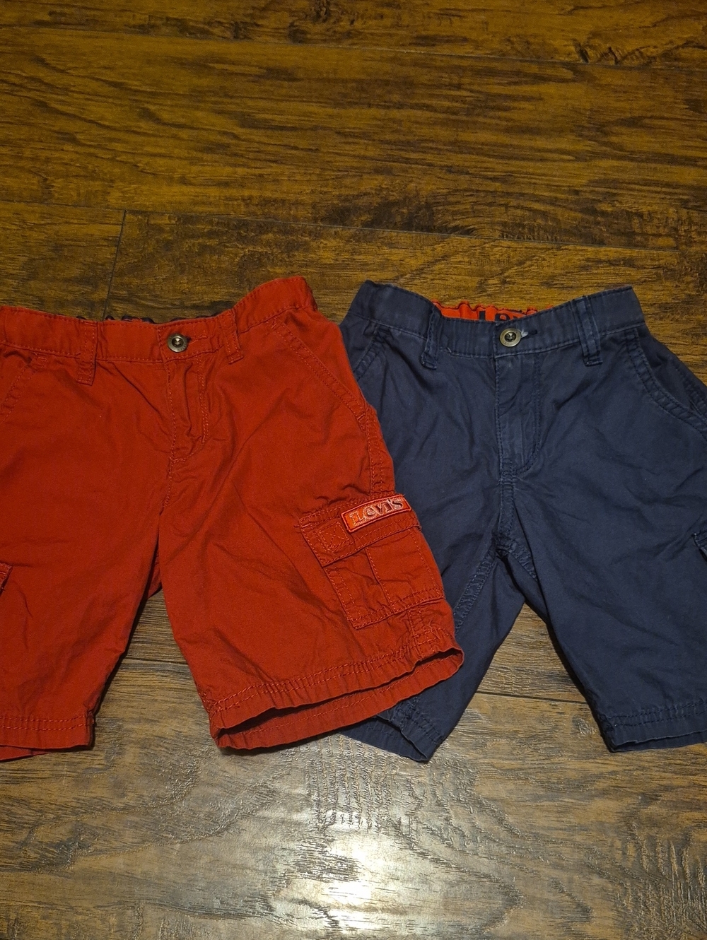 Boys Cargo Shorts - Red & Navy